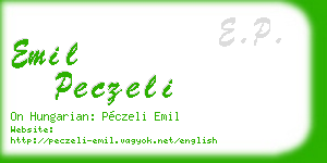 emil peczeli business card